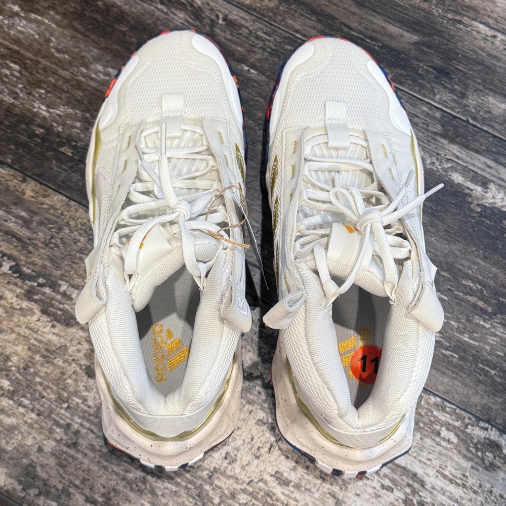Adidas Exhibit‎ B Mid Womens Basketball Shoes White Gold HQ1121 Size 11 Gym  NWT - Picture 7 of 12